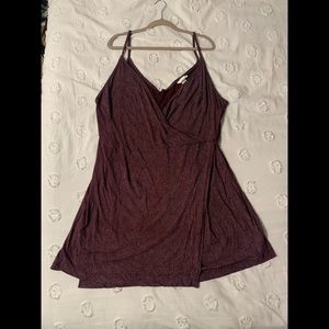 H&M Basics Maroon & White Patterned Dress XXL